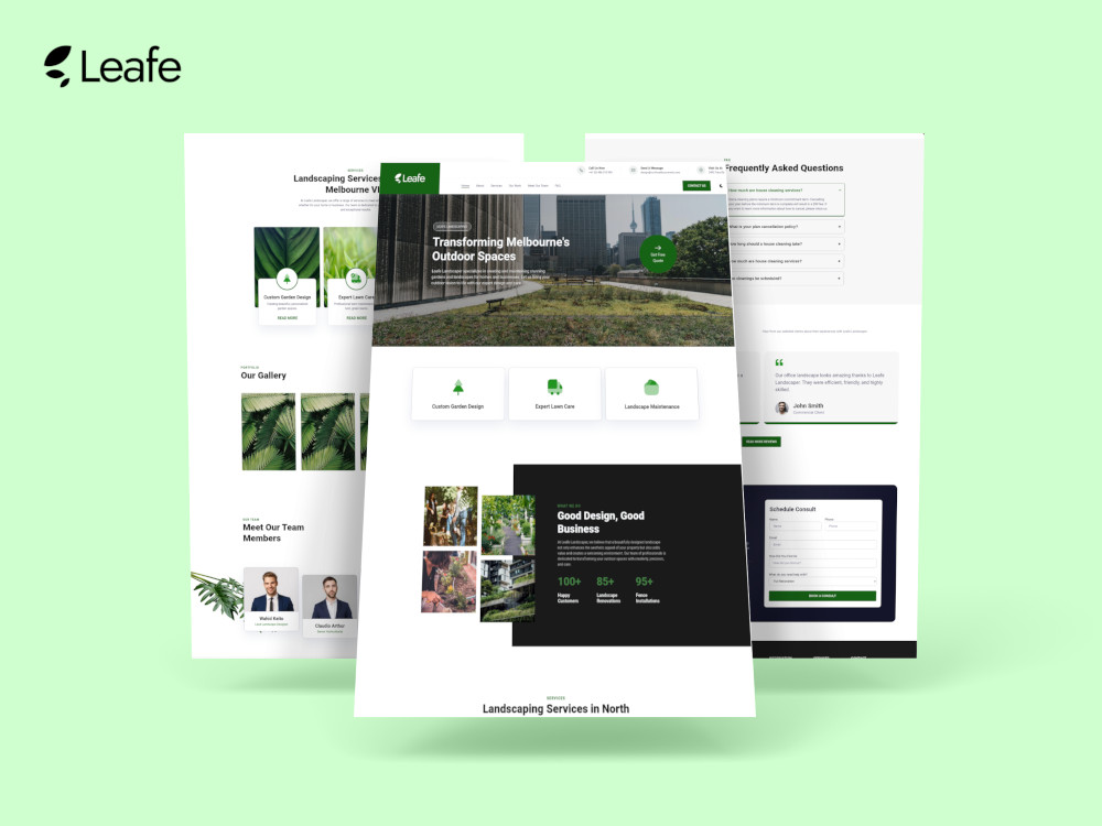 Leaf Landscaper Web Design Mockup